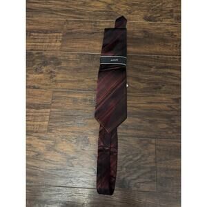 Alfani Men's Stripe Silk Tie Red Black Midnight Stripe